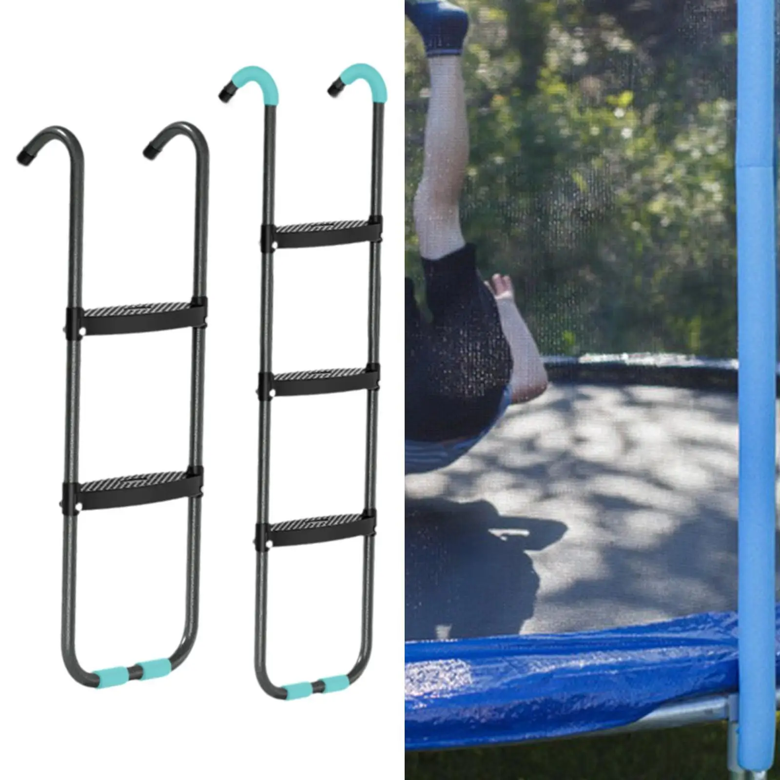 Trampoline Ladder Trampoline Steps Nonslip Universal Climbing Ladder Wide Step Ladder for Teens Children