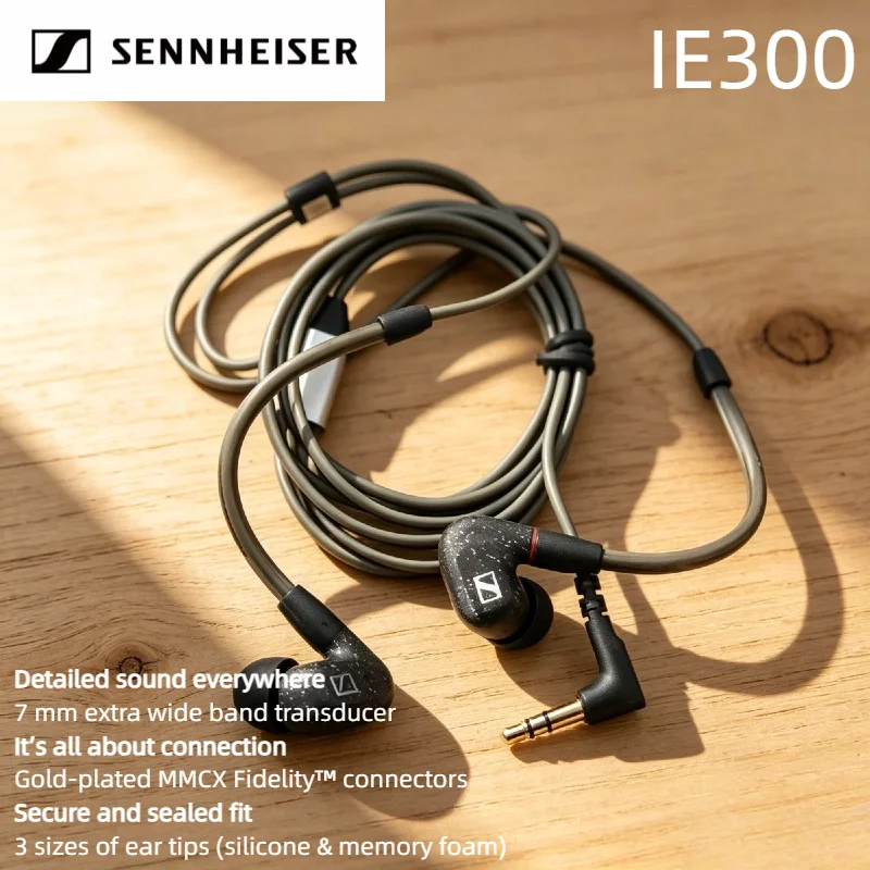 

Sennheiser IE300 In-ear Wired Headphones HiFi Stereo Sound for Running Sports Earbuds Noise Isolating Plus Ultra