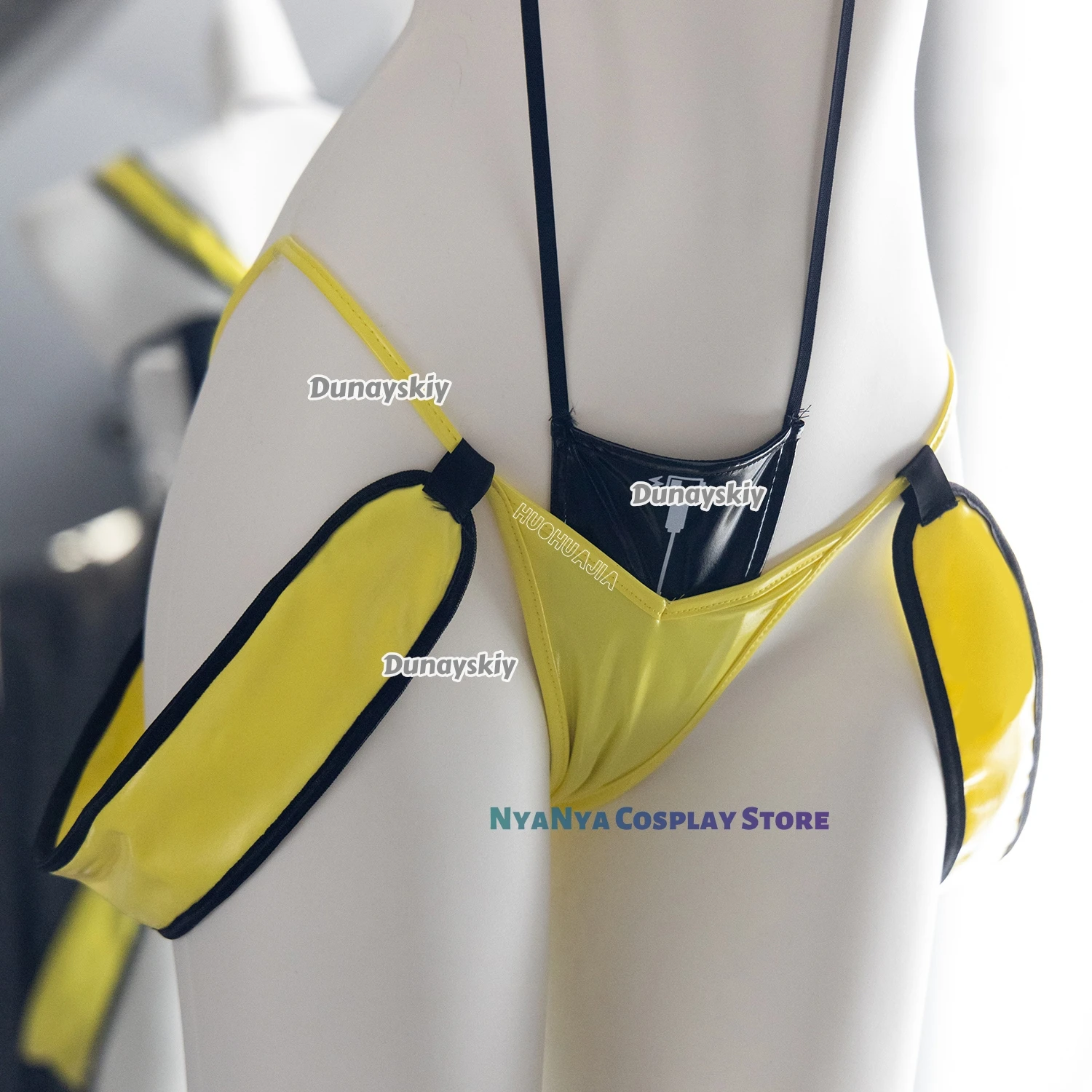 ‌ ‌ ‌   الأرنب فتاة Elegg تأثيري لعبة Nikke disfraz شفافة الطبية أرنب بذلة Eleg الأصفر الصيف ملابس السباحة هالوين