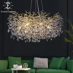 Lampadario di cristallo di lusso moderno per soggiorno sala da pranzo camera da letto decorazione di alta qualità apparecchi di illuminazione per interni in oro/argento