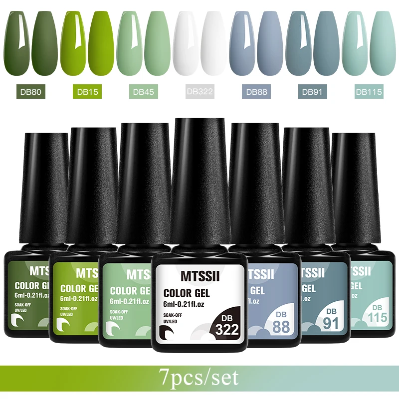 7 Pz/set Smalto Gel Colori Popolari In Autunno Semi Permanente Soak Off UV LED Viola Nail Art Gels Smalto Gel Per Unghie