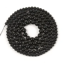 Natural Stone High Quality Shungite Beads For Jewelry Making Round Loose Spacer Beads Diy Bracelet Necklace 6 8 10mm 15 Inches