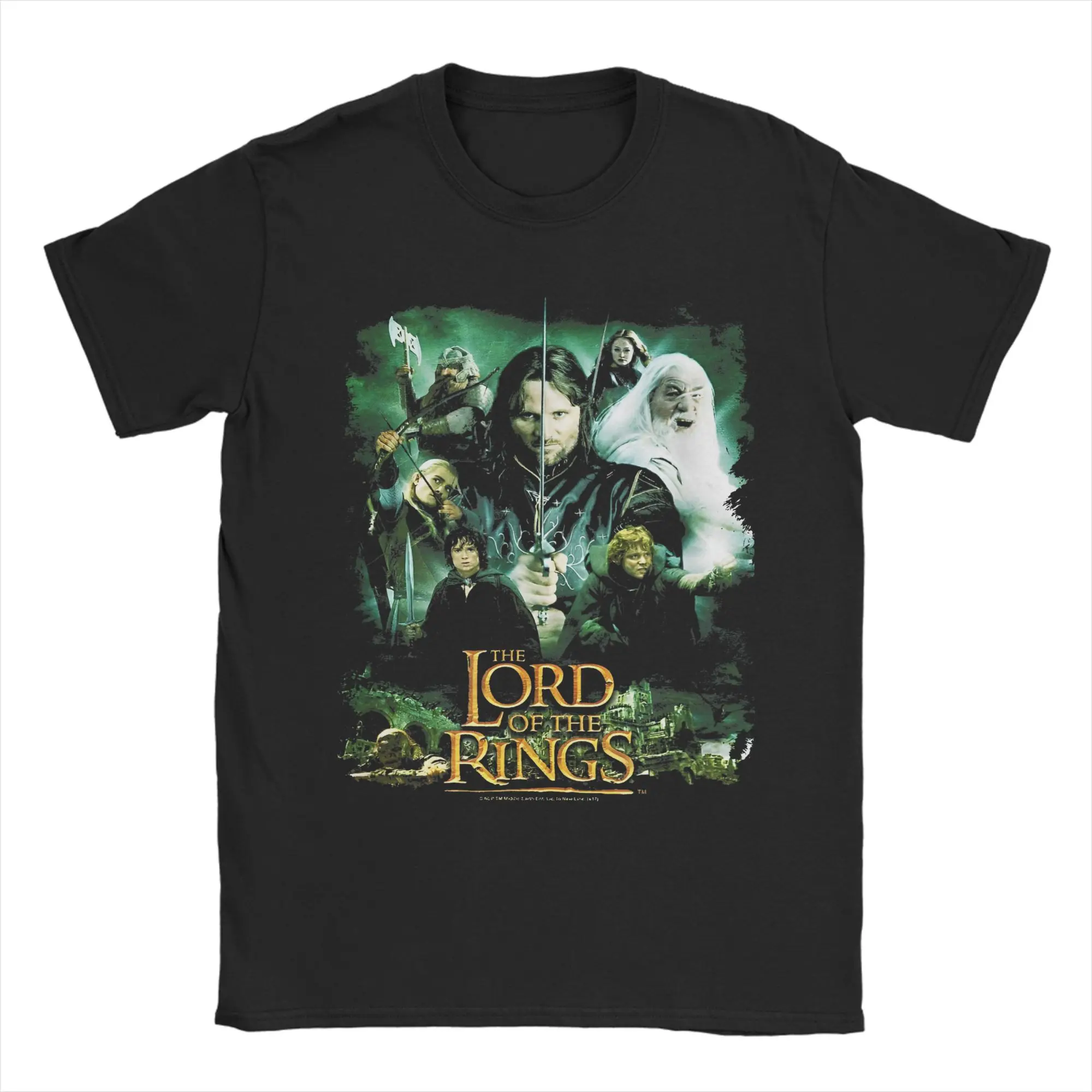 L-Lords Of The R-Rings  Hero Group T Shirt Pure Cotton Clothing Vintage Short Sleeve Crew Neck Tees New Arrival T-Shirts
