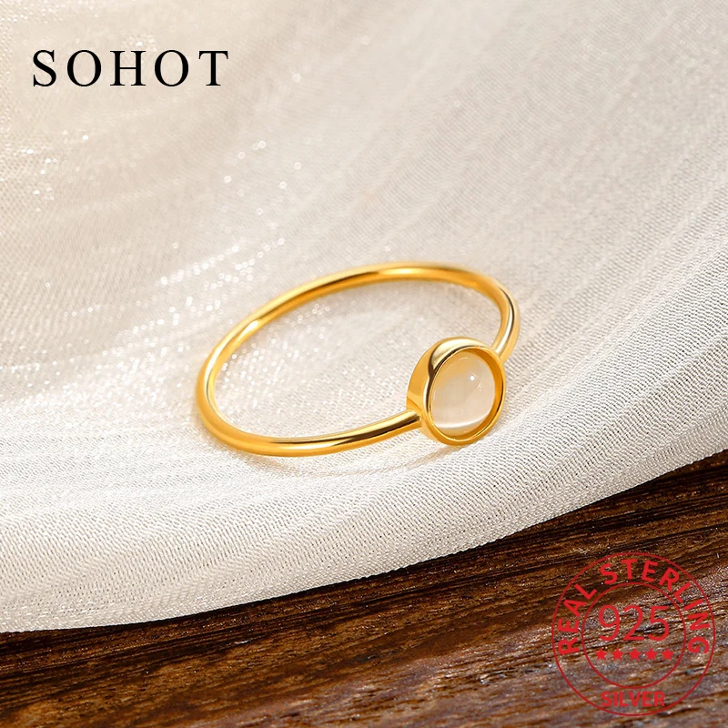 

Настоящее серебро 925 пробы, минималистское кольцо с камнем «кошачий глаз» для очаровательных женщин, модные легкие роскошные ювелирные изделия, винтажные аксессуары