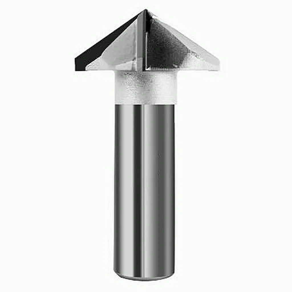 1/2 2 Flute PCD Diamond Chamfering Milling Cutters CNC Router Bit Engraving Carving Cutting Tools Door Panel Lift Angle Woodwork