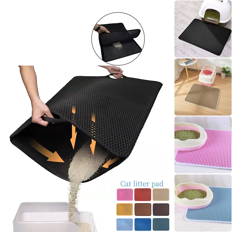 

Double Layer EVA Cat Litter Pad Waterproof Non-slip Sand Basin Filter Kitten Dog Washable Mattress Floor Mat Pet Clean Supplies