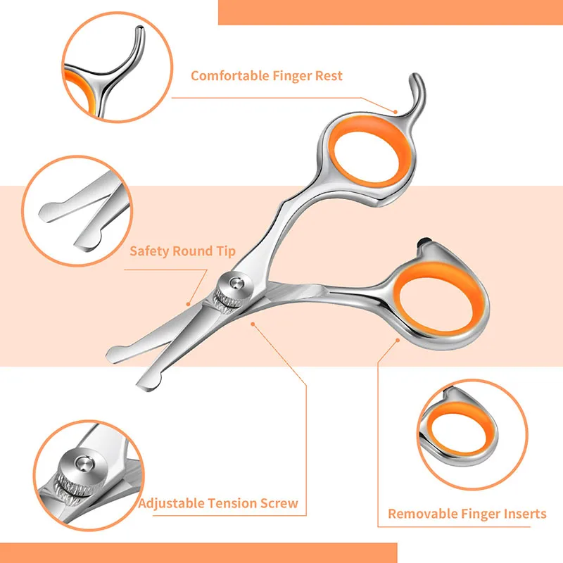 1Pc Professional Pet Hair Scissor Stainless Steel Durable Safety Rounded Tips Cat Dog Hair Cutting Tools Pets Grooming Scissors