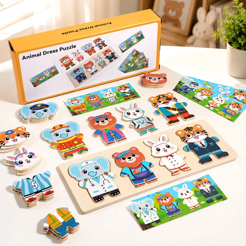 Kid Toys Ads - Drewniane zabawki edukacyjne dla dzieci, układanka