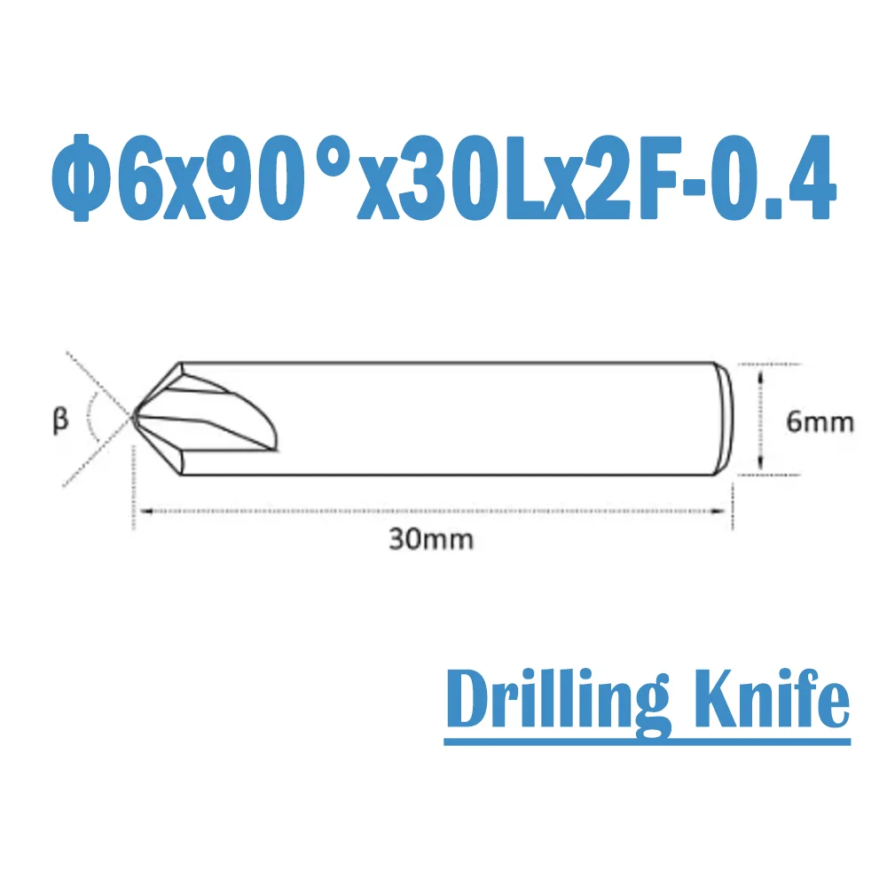 

2 Pcs/lot Φ6x90°x30Lx2F-0.4 Key Machine Cutter Professional 60 Series SILCA FUTURA Carbide Drilling Knife