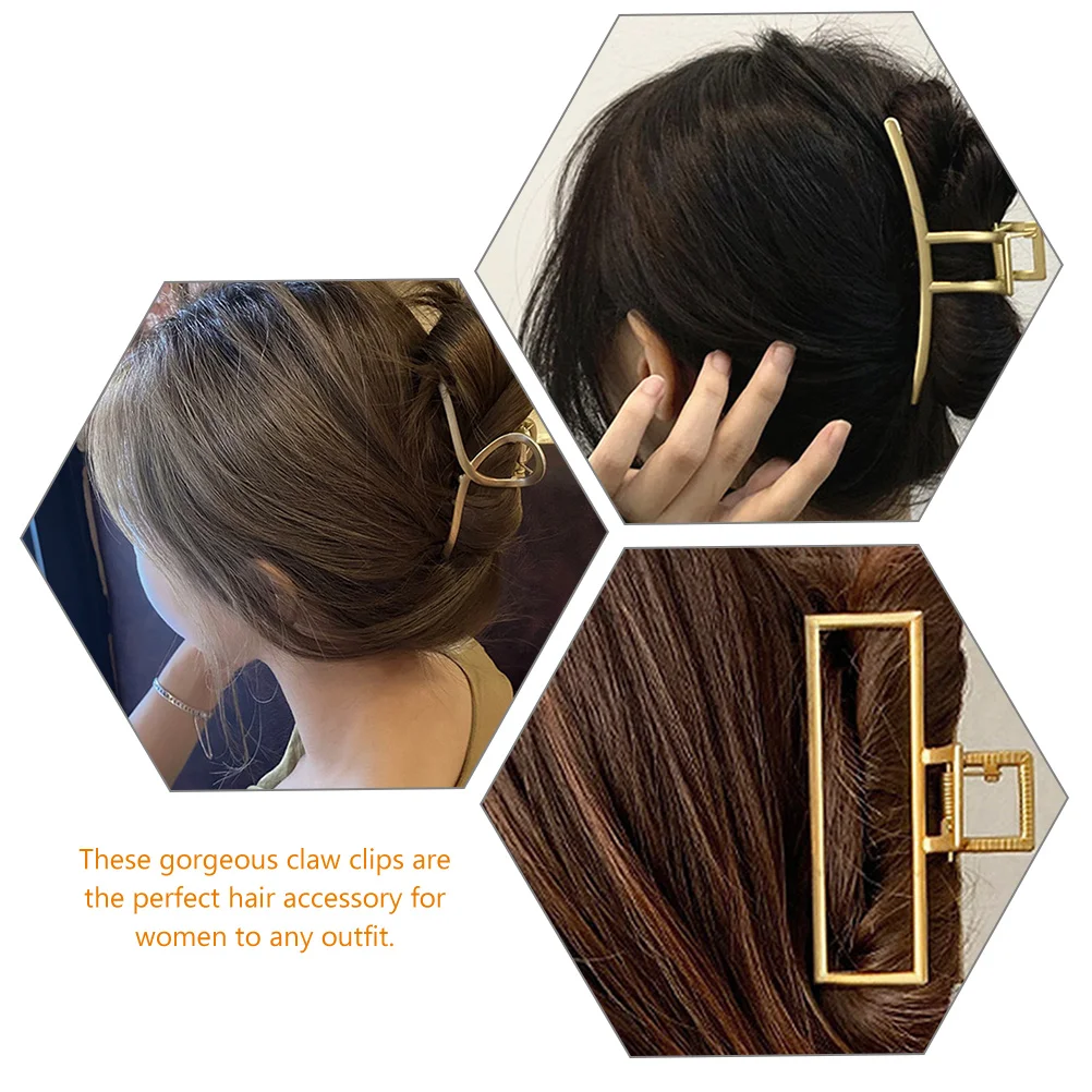 

3 Pcs Claw Clips Grappling Shark Clamp Hair for Women Large Extra Big Golden Bride