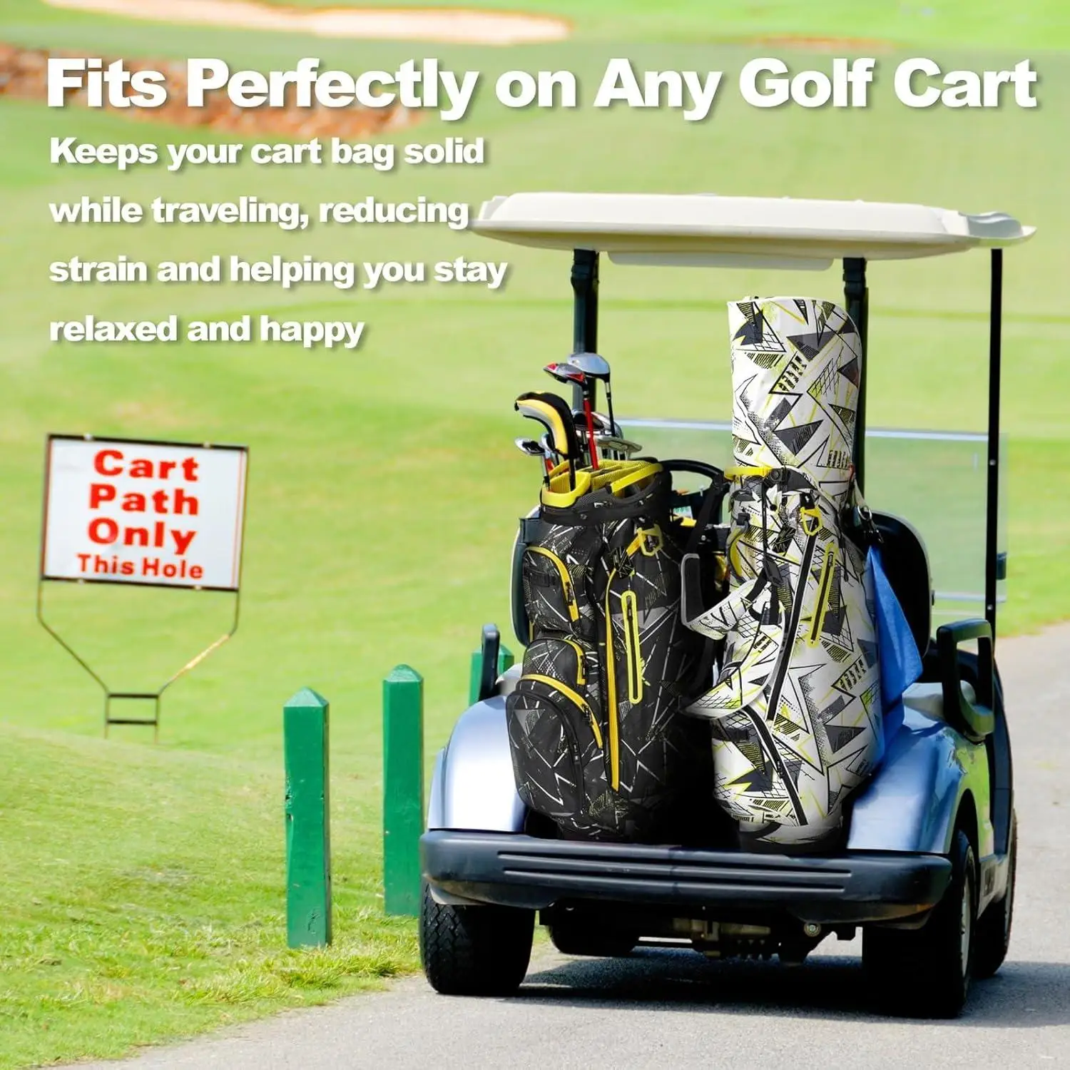 14 Ways Dividers Golf Bag Golf Cart Bag with Full-Length Featuring Cooler Pocket, Rain Hood, 9 Pockets & Padded Strap–Ideal Golf