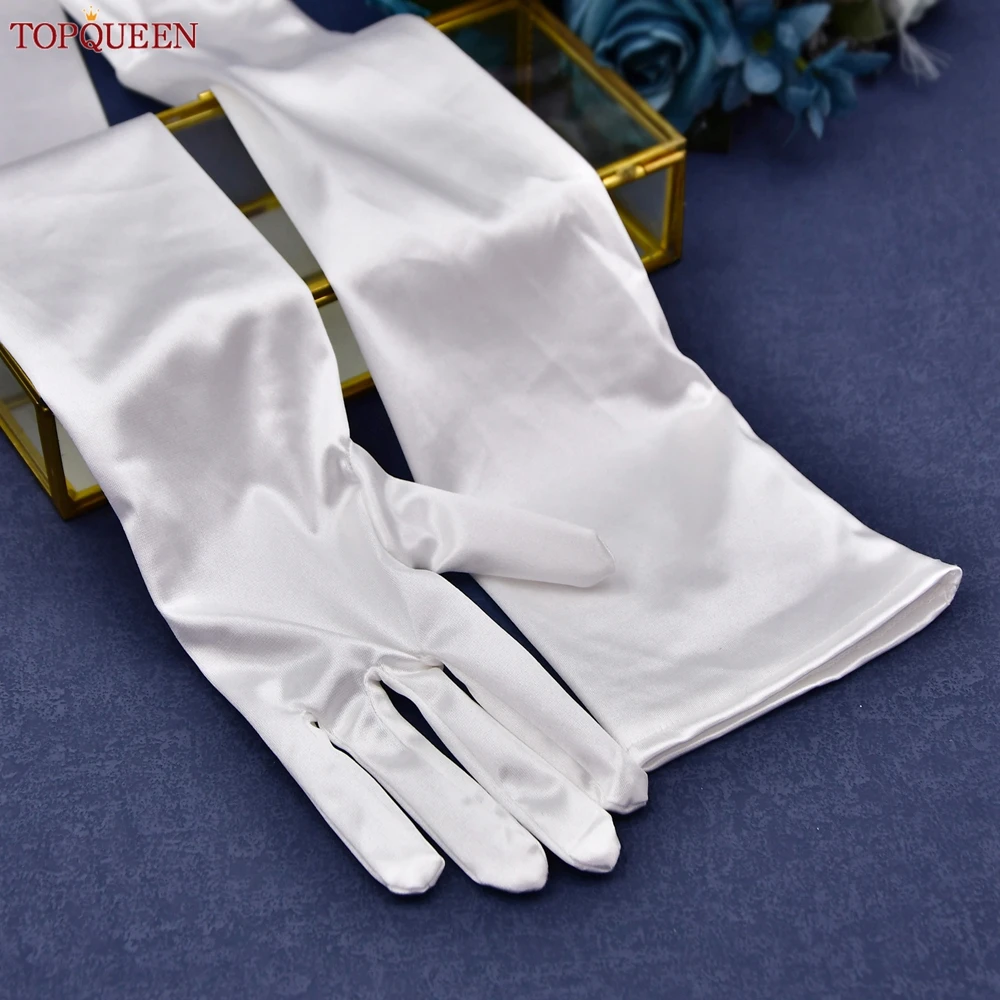 TOPQUEEN Wedding Accessories Lady Gloves Women Bridal Gloves Wedding Long Elbow Length Finger DIYDetachable Sleeves Bridal VM22