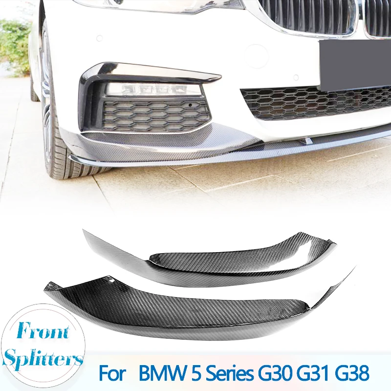 

Car Front Bumper Lip Splitters for BMW 5 Series G30 G31 G38 540i M-Sport 2017-2020 Carbon Fiber Front Splitters Apron Flaps FRP