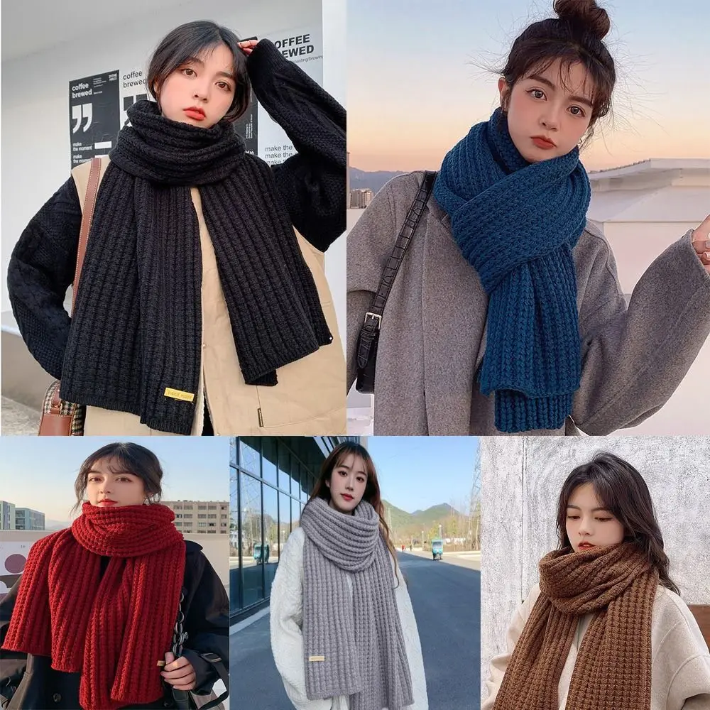 Couple Warm Neck Cover Bib Thermal Neck Warmer Thickening Windproof Knitting Scarf Fashion Winter Scarves Unisex