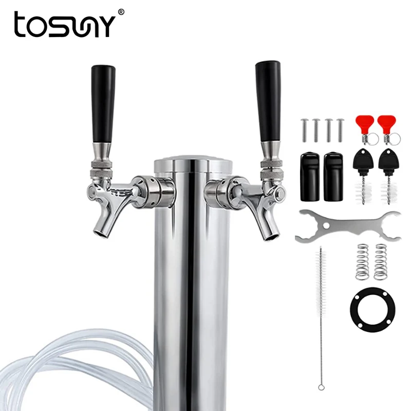 Draft Kegerator Beer Tower,3’’ Diameter Column Beer Faucet  Dispenser,Beer Tower Tap For Homebrew & Bar