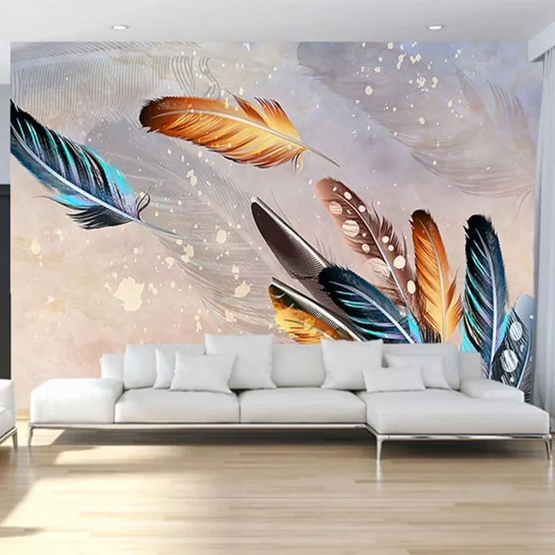 Modern Fashion Feather Wallpaper 3D Abstract Art Photo Wall Murals Living Room TV Sofa Bedroom Home Decor Papel De Parede Sala