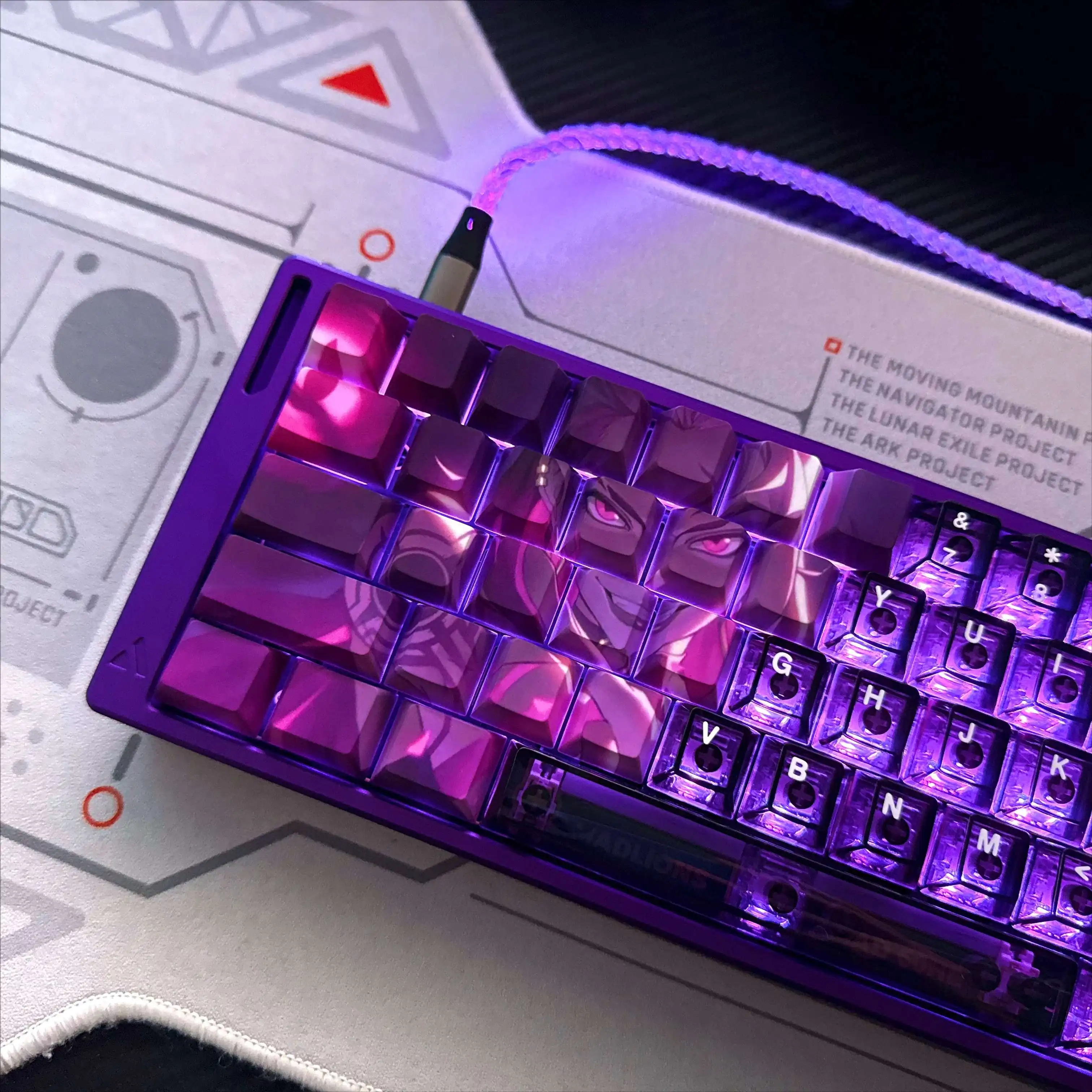 

Keycap Transparent PC Double-spell Keycap Five-sided Sublimation Adapted to magnetic axis Mechanical keyboard