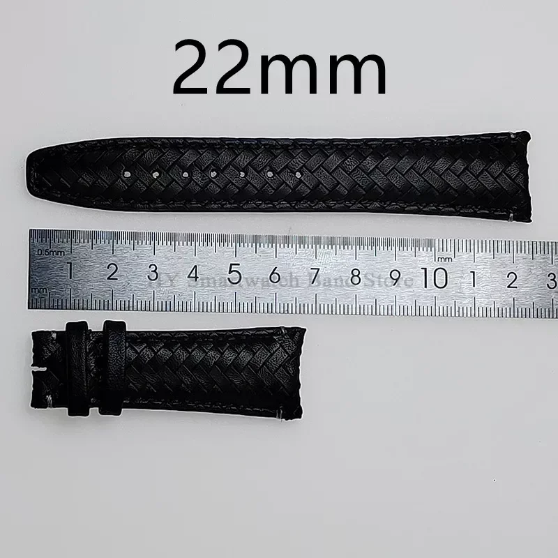 20mm 22mm Genuine Leather Watch Strap for IWC Pilot 371614/503312 Men Curved End Watch Band Metal Folding Clasp Bracelet