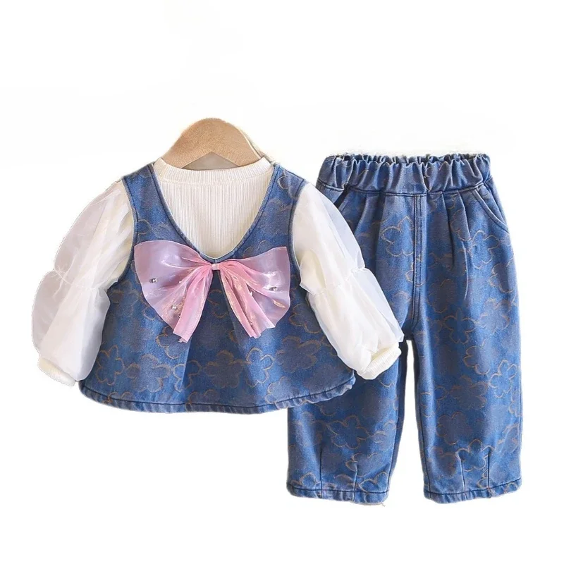 New Autumn Baby Girls Clothes Set Children Boys Long Sleeved T-Shirt Vest Pants 3Pcs/Set Fashion Infant Clothing Kids Tracksuits