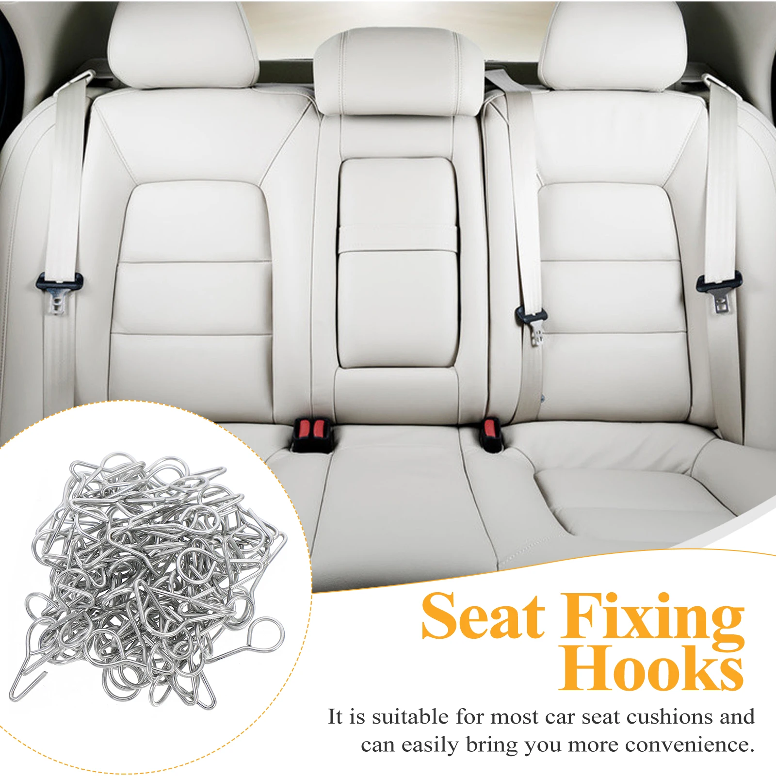 

100pcs Car Seat Fixing Hooks Cushion Hooks Sturdy Iron Durable Auto Accessories Fixing Hanger For Car Seats Easy Practical