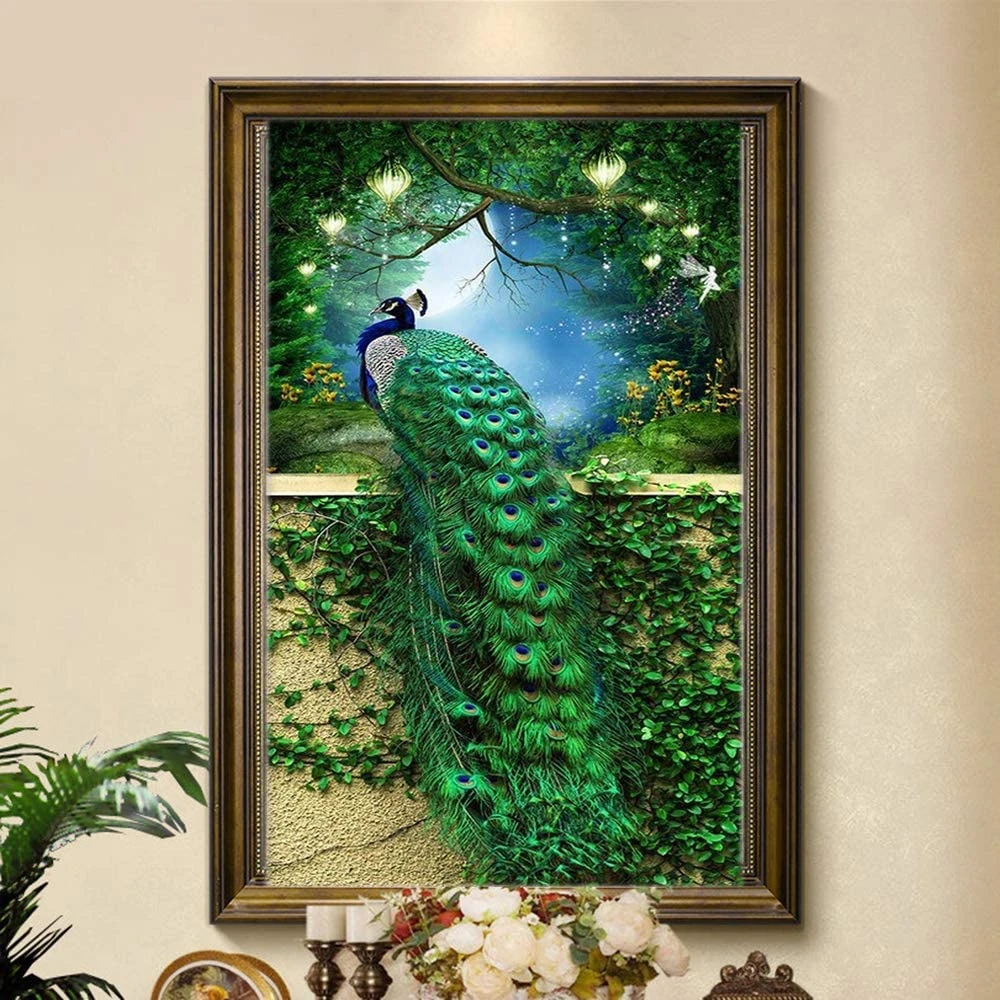 Animal Peacock DIY 11CT Cross Stitch Embroidery Kits Needlework Craft Set Cotton Thread Printed Canvas Home Decoration     Sell