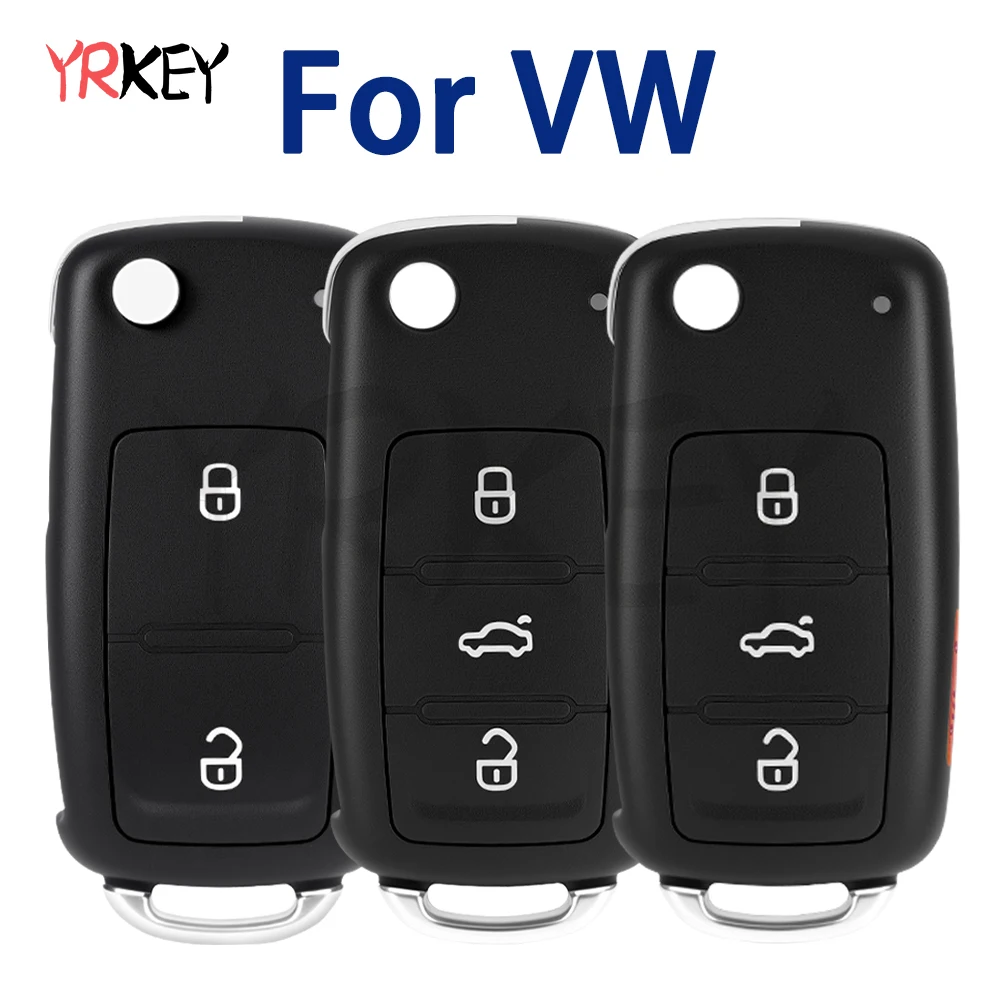 New Car Key Folding Shell Case Fob 5K0837202AD For VW Tiguan Passat CC Golf Mk6 For SEAT For Skoda Octavia Key Fob Shell Car Key
