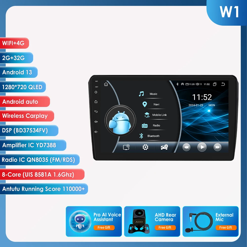 Android 13 Autoradio Voor Audi A3 8P S3 RS3 2003-2013 Carplay multimedia Video speler 4G 8Core Autoradio GPS 360 Camera hoofd Unit