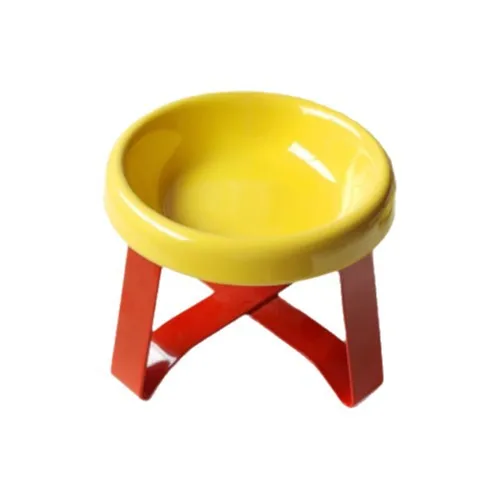 

[New] Flying saucer cat and dog bowl rack, neck protection increased, anti-knock pet bowl, canned cat drinking bowl ornament