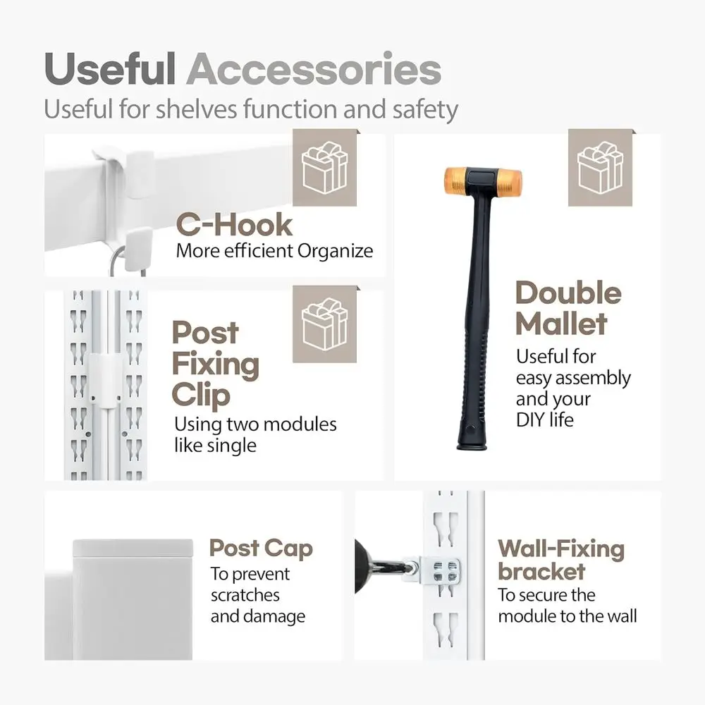 24.1 رف تخزين معدني مصفح مكون من 5 طبقات، أرفف شديدة التحمل قابلة للتعديل للمطبخ والمرآب والمخزن ومنظمة الخزانة (1