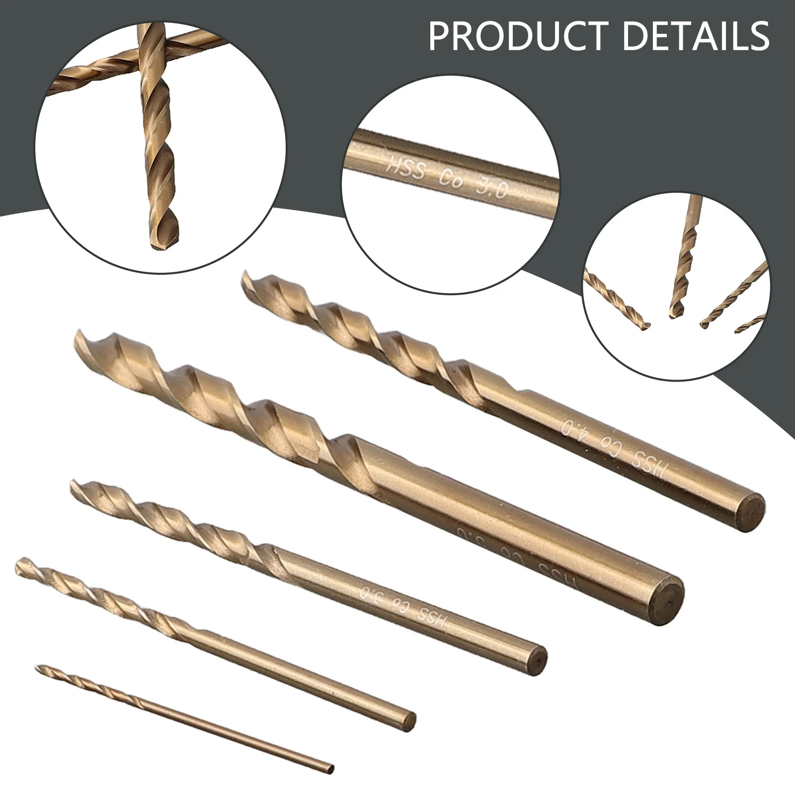 

Auger Drill Bit 1-5mm 1/2/3/4/5mm 5pcs HSS M35 Cobalt Handheld Round Shank Stainless Steel Drilling Cutter New