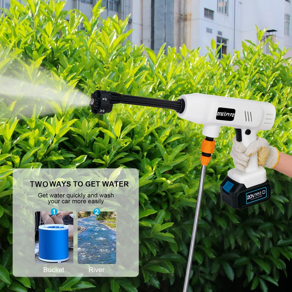 10M 60Bar Electric High Pressure Mini Washer cordless Rechargeable Spray Water Gun Car Washing Machine for Makita 18v Battery