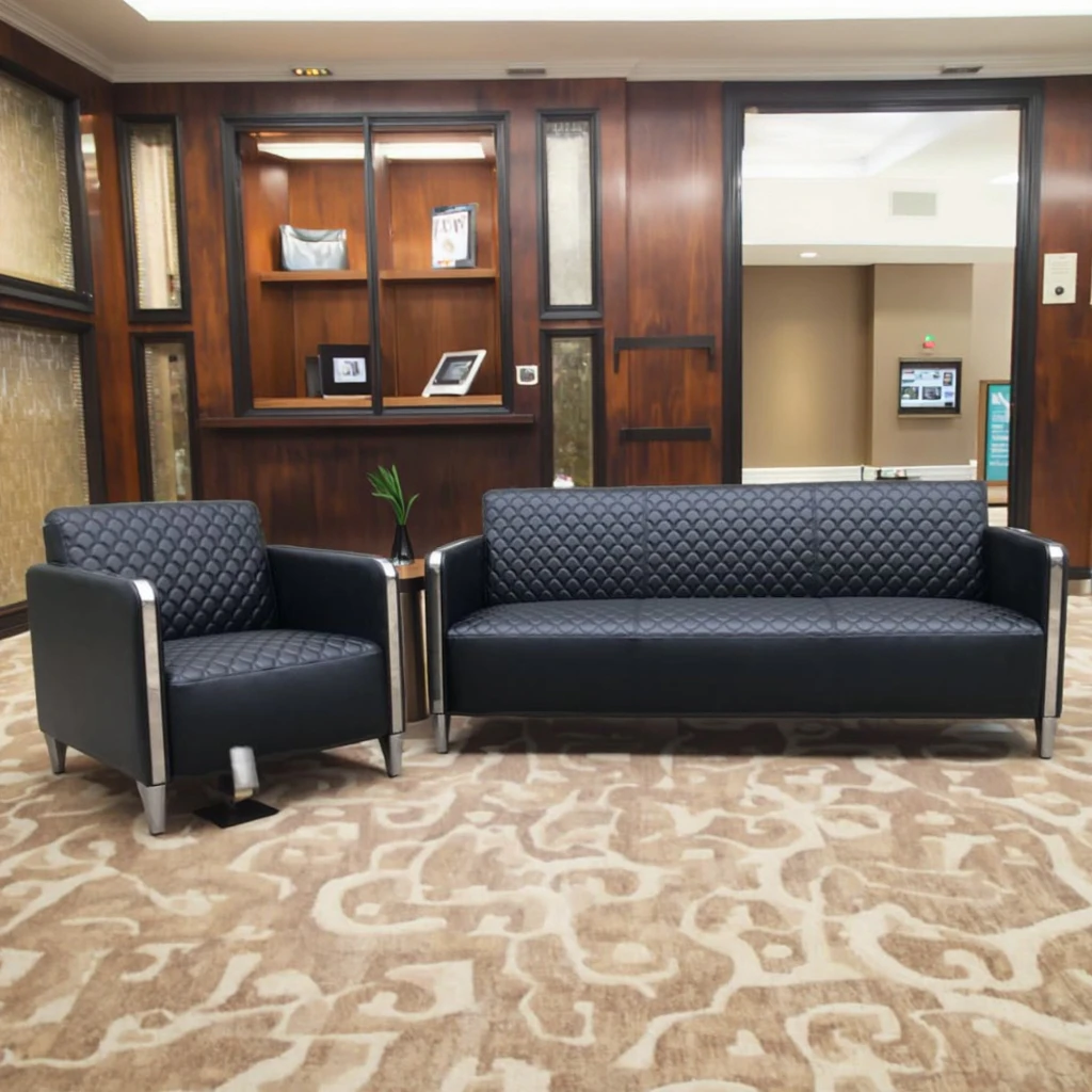 Picture 6: Wholesale  Commercial  Office Furniture  Meeting Room Sofas    Sectional  Sofa Sets  Luxury  1 1 3 Seater Office Sofa
