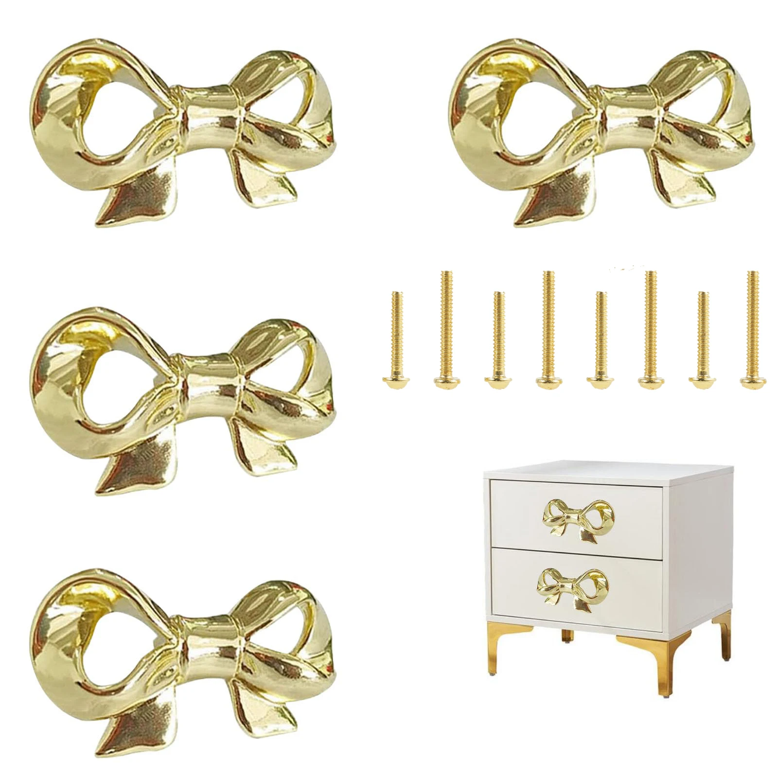 

2/4pcs Solid Brass Bow Cabinets Knobs for Cabinet Drawer Cupboard Pulls Handle Perfect Decor Furniture Hardware Accessories