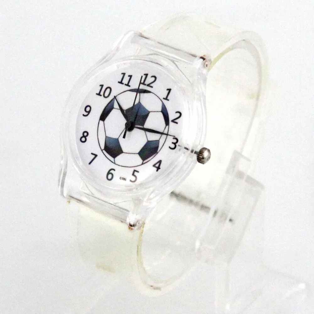 Football Children Soccer Ball Watch Accessories Wholesale Sales Kids Cartoon Sports Clock Safe Eco-friendly Transparent Rubber