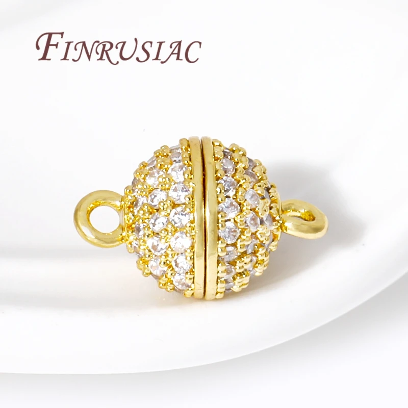 

магнитный замок для браслета/Латунные Магнитные застежки с покрытием из 18-каратного золота и цирконом для изготовления ювелирных изделий, магнитные концевые застежки, соединители для браслетов, аксессуары «сделай сам»