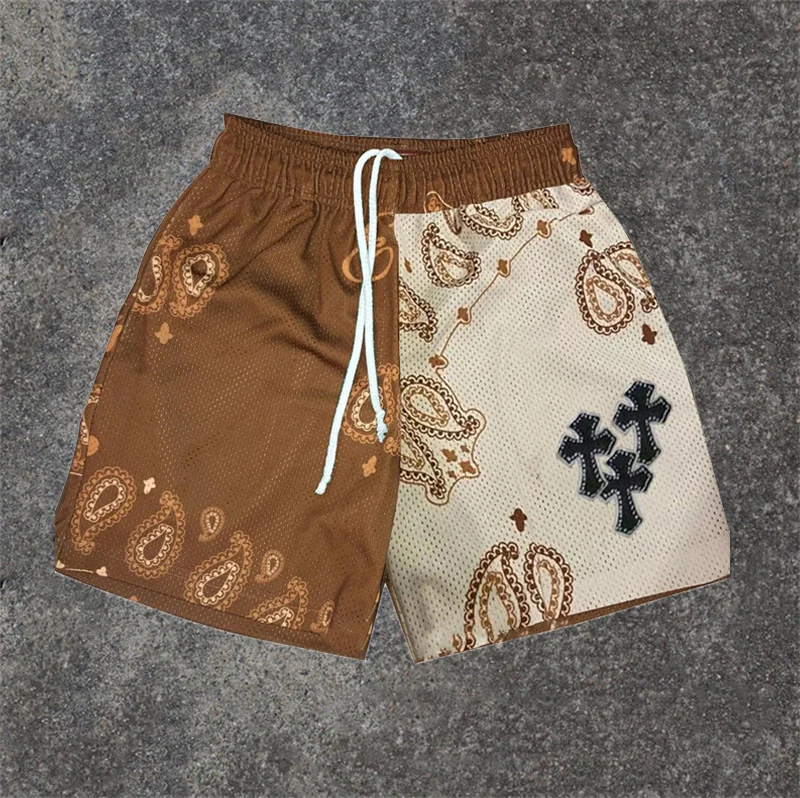 

Christian Gym Workout Shorts for Men Cross Print Casua Shorts with Pockets Athletic Fitness Running Jogging Quick Dry Breathable