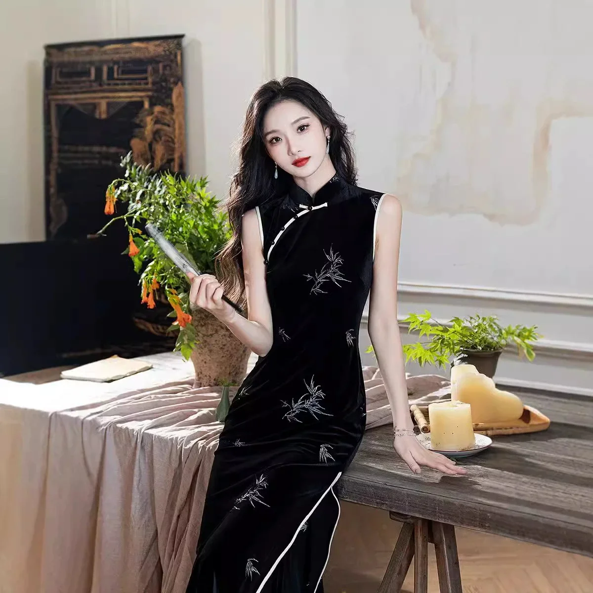 

2023 весеннее новое платье Cheongsam без рукавов в стиле ретро, старое Шанхайское улучшенное новое платье Ципао в китайском стиле для молодых девушек