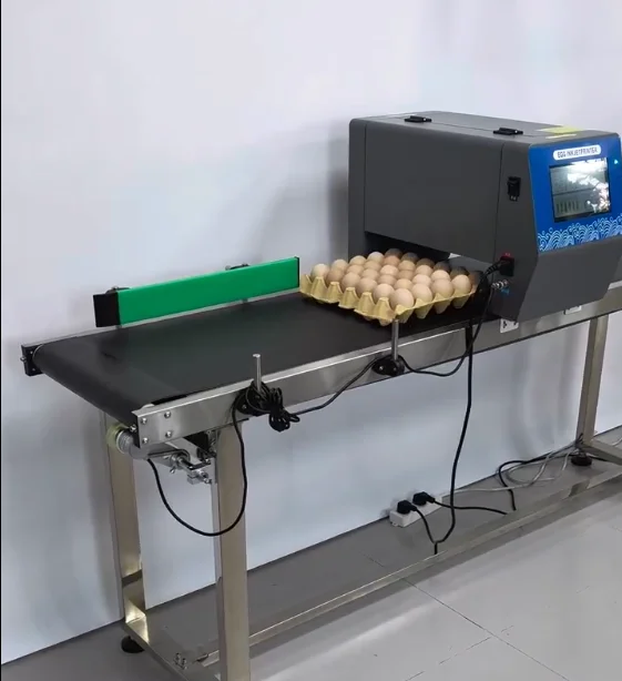 High Efficiency Electric Egg Stamping Printer Egg Inkjet Coding Printing Machine for Fast  Batch Coder Egg Date Expiry