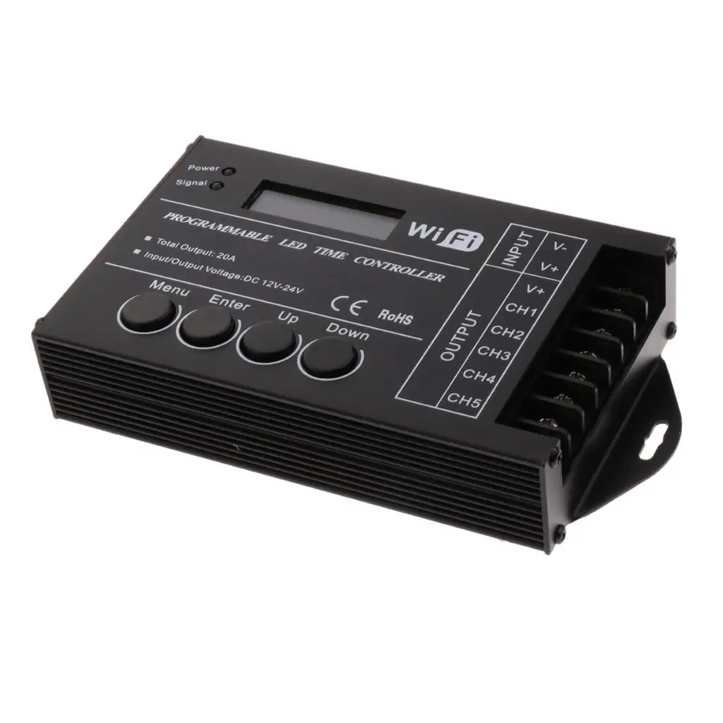 

DC12-24V 20A 5 Channel Programmable LED Time Controller Multi-functional