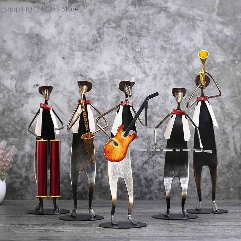 

Guitarist Trumpet Musician Character Statue Crafts Desk Decoration Modern Figure Sculpture Ornaments Living Room Furnishings