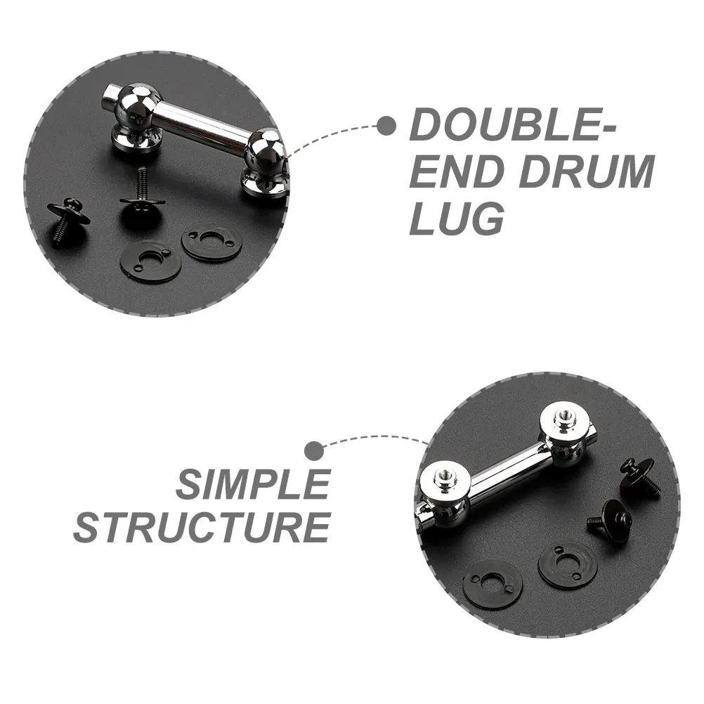 

Drum Accessories Lug Snare Lugs Hardware Double for Key Connector Premium Dual-end Alloy Bass