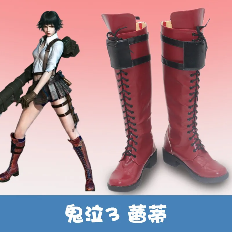 Game DMC 3 V Lady Mary Cosplay Shoes Boots Halloween Party Costume Accessories Custom Made
