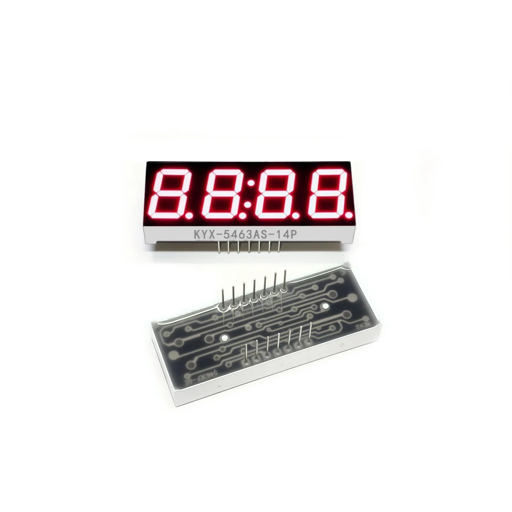 10Pcs/Set 0.56 Inch 4 Bit Digit Red LED Digital Display Digitron 50*19*8MM 14Pins Digitron Common Anode Cathode KYX-5463AS/BS