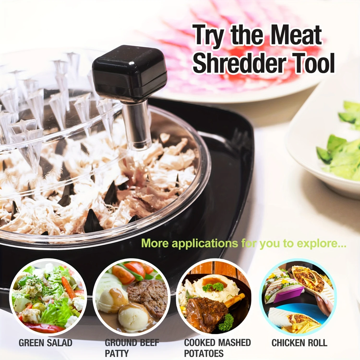 

Chicken Shredder With Built-In Plate - Large, Dishwasher Safe, Anti-Slip & Heat Resistant - Perfect For Bbqs & Kitchen Use