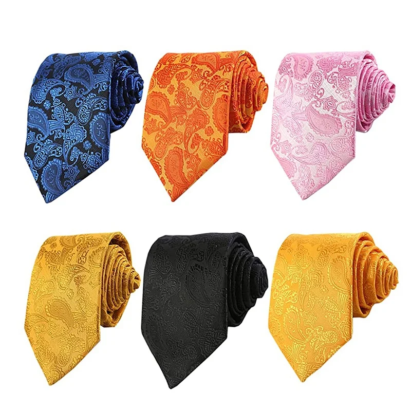 

6 PCS Fashion Neckties Classic Men's Ties Jacquard Woven Men Neck Ties