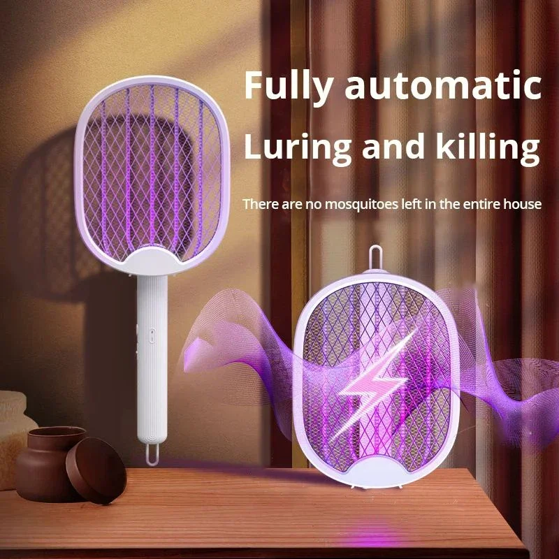 1pc New Mosquito Killer Lamp USB Rechargeable Electric Foldable Mosquito Killer Racket Fly Swatter 3000V Repellent Lamp