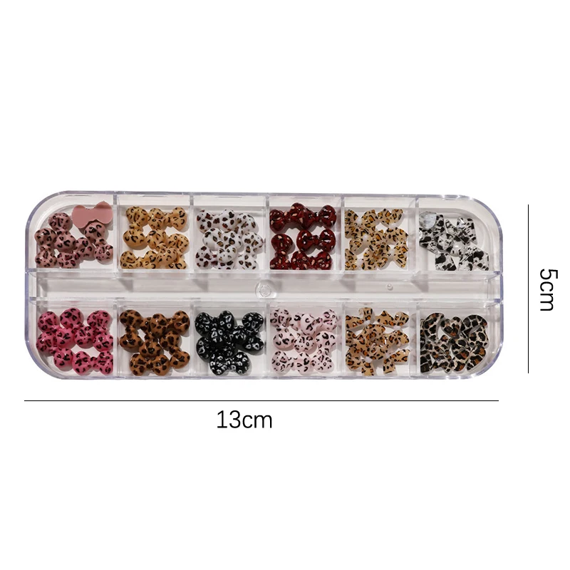 Stile coreano dolce resina bowknot nastro farfalla leopardo per nail art glitter fascino decorazione accessori per manicure fai da te