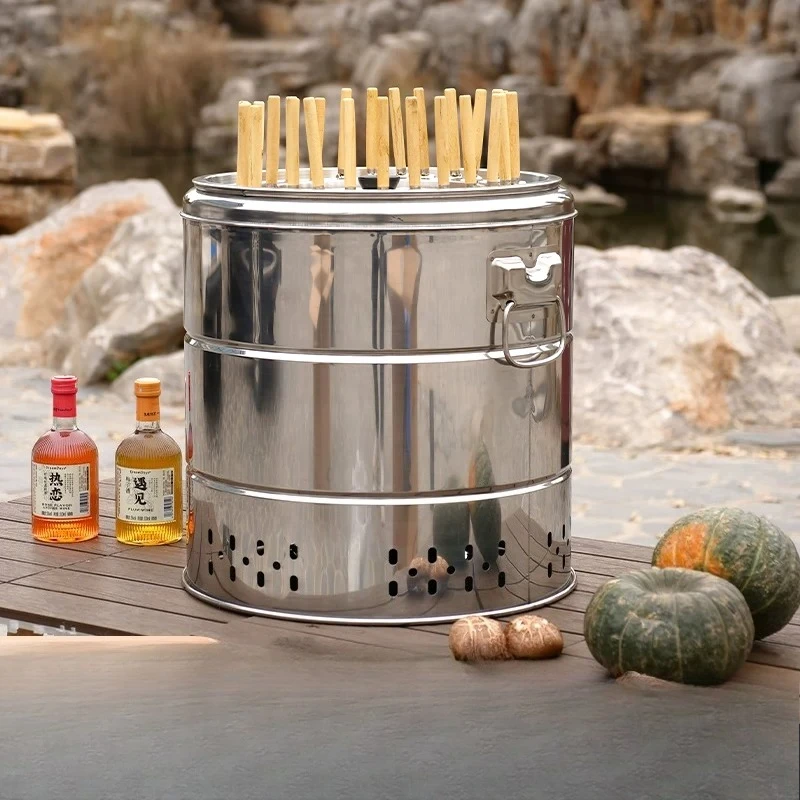 Smokeless Barbecue Grill Stainless Steel Barbecue  Household Hanging Charcoal Barbecue Grill Outdoor Carbon Stove