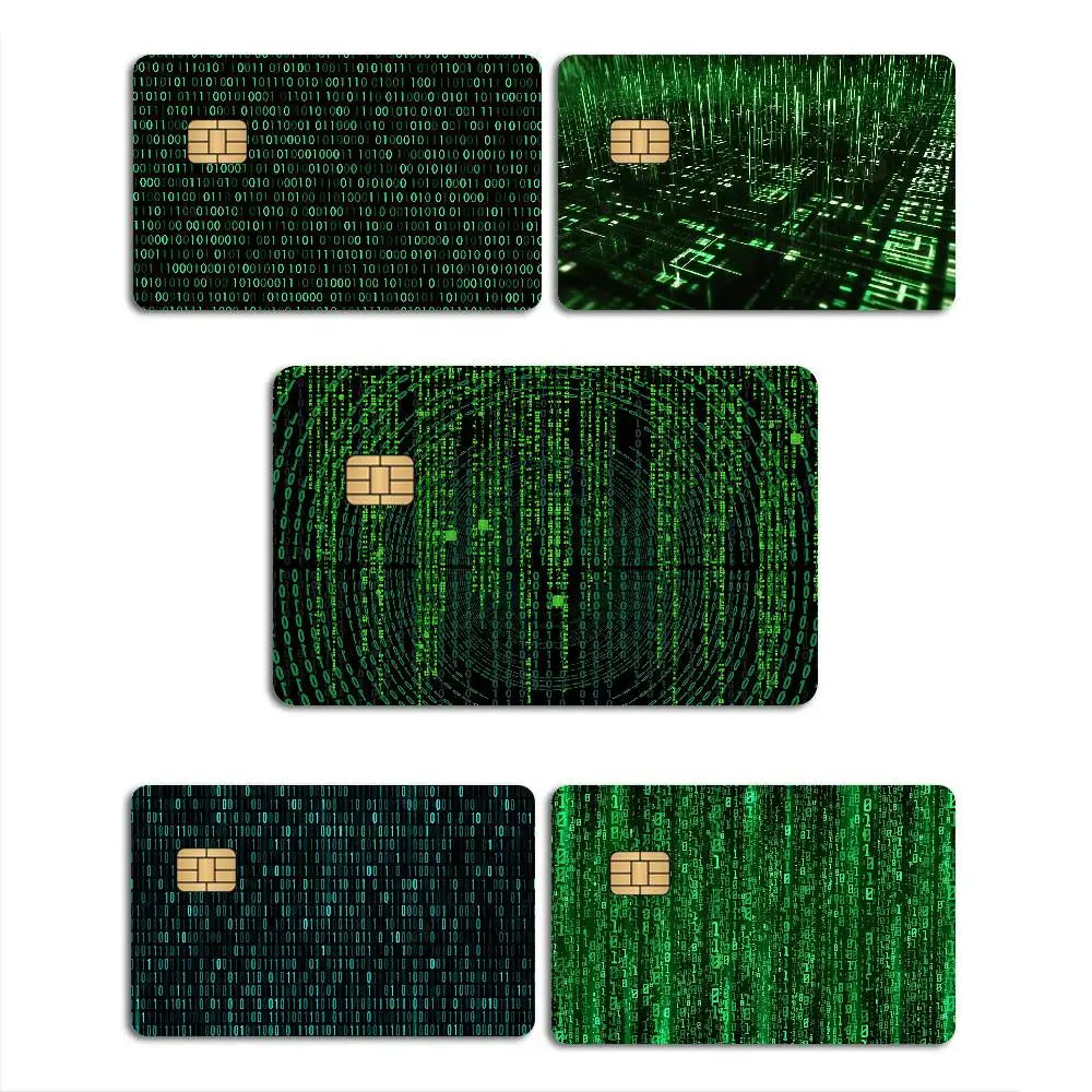 Binary Code The Matrix Program Chart Diy Credit Debit Card Sticker Party Sticker Decoration Waterproof Small Chip Card Skin