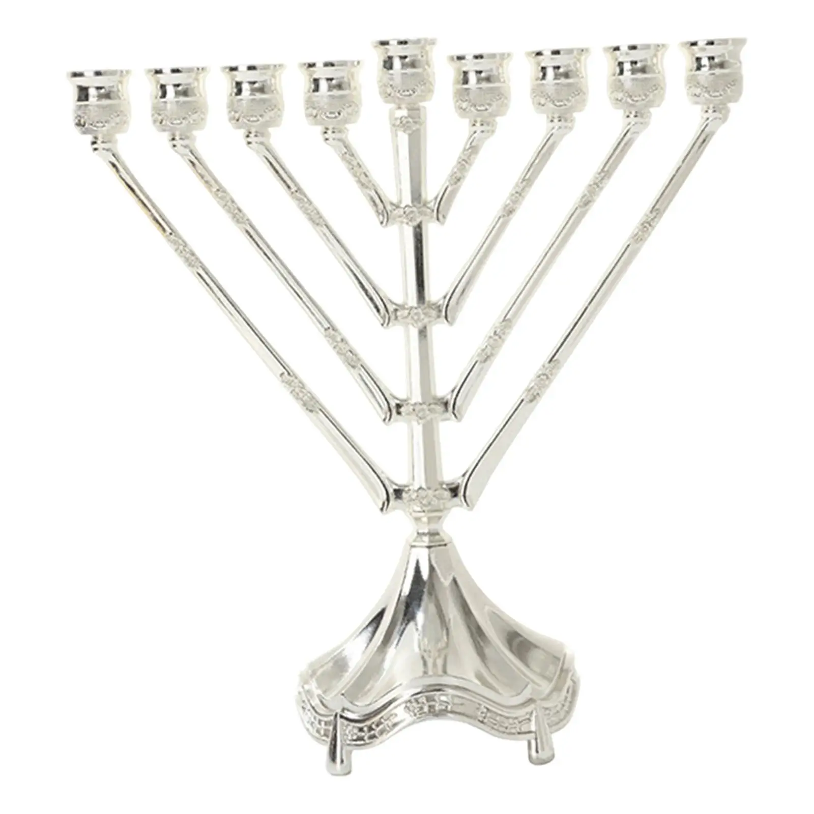 Nine Branch Hanukkah Menorah Candle Holder Classic Table Centerpiece Zinc Alloy Ornament for Jewish Holiday Display Nine Branch Hanukkah Menorah Candle Holder Classic Table Centerpiece Zinc Alloy Ornament for Jewish Holiday Display